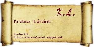 Krebsz Lóránt névjegykártya